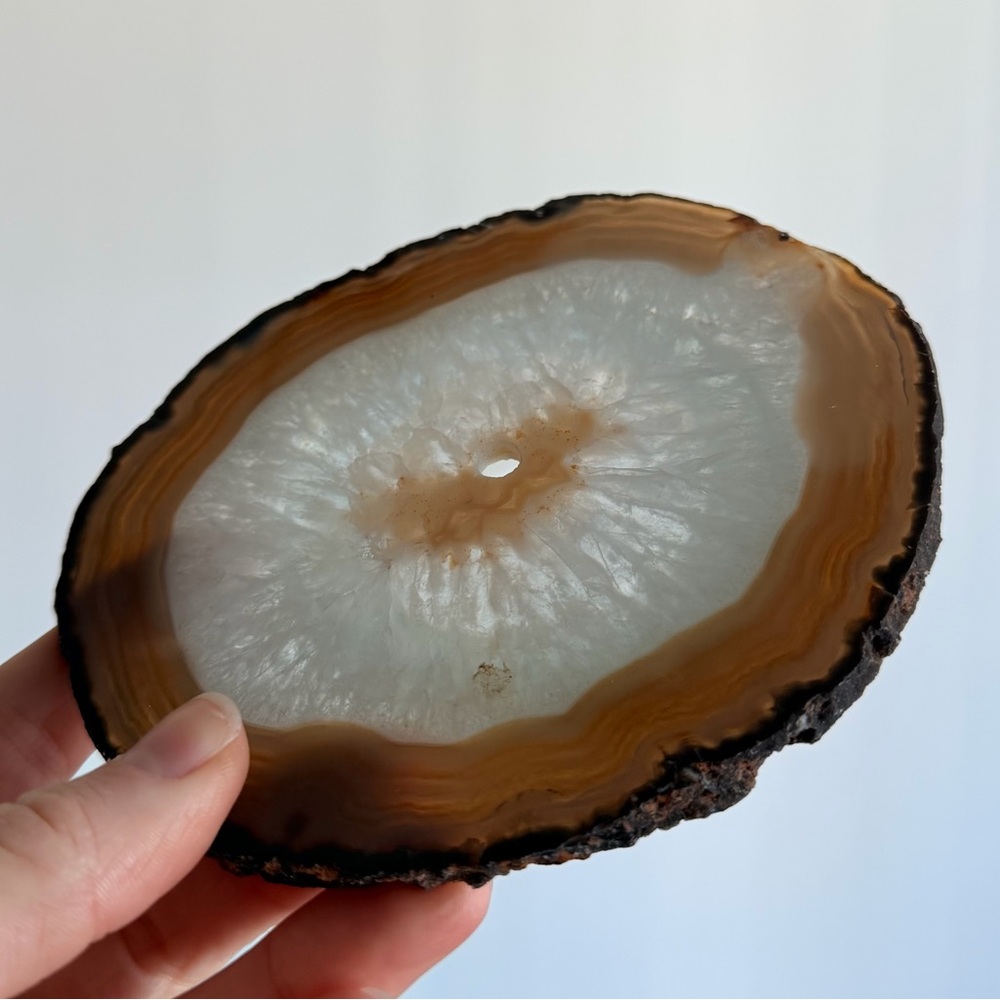 Natural Agate Slice Oil Lamp - Picture 6 of 8